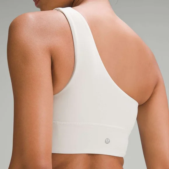 Lululemon Align Asymmetrical Yoga Bra – White, Size 8, Light Support C/D Cup #59 - Picture 2 of 6